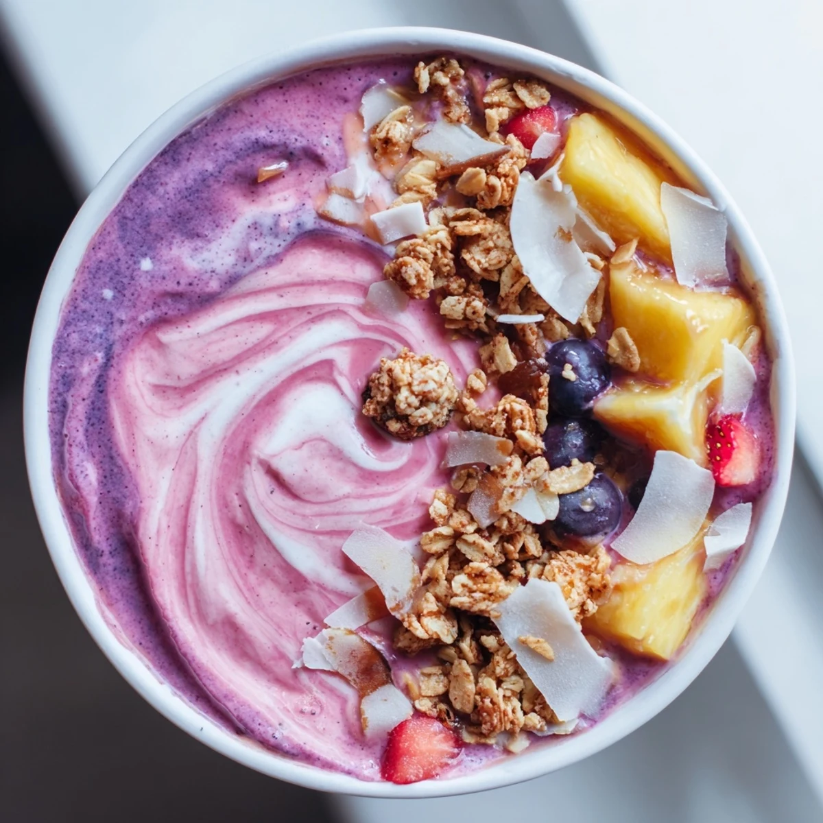 Colorful Breakfast Smoothie Packs, ready to blend, with strawberries, mango, and blueberries bursting with flavor.