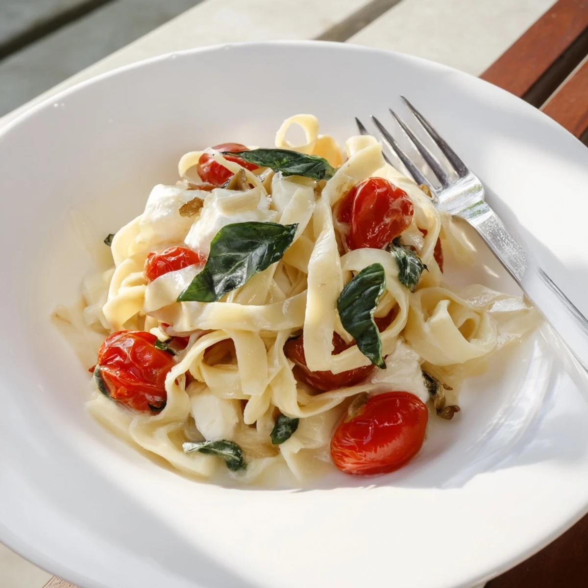 A warm, delicious photo of Baked Brie Pasta Sauce, creamy and rich, ready to serve and enjoy.