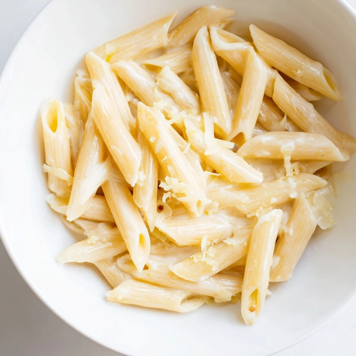 Creamy Milk Pasta One-Pot served in a white bowl with steam rising and a side salad.
