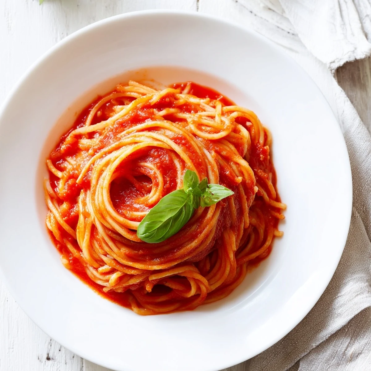 A smooth, rich bowl of Hidden Veggie Tomato Pasta Sauce, blending carrots, zucchini, and spinach into a vibrant red pasta topping for a comforting family dinner.  