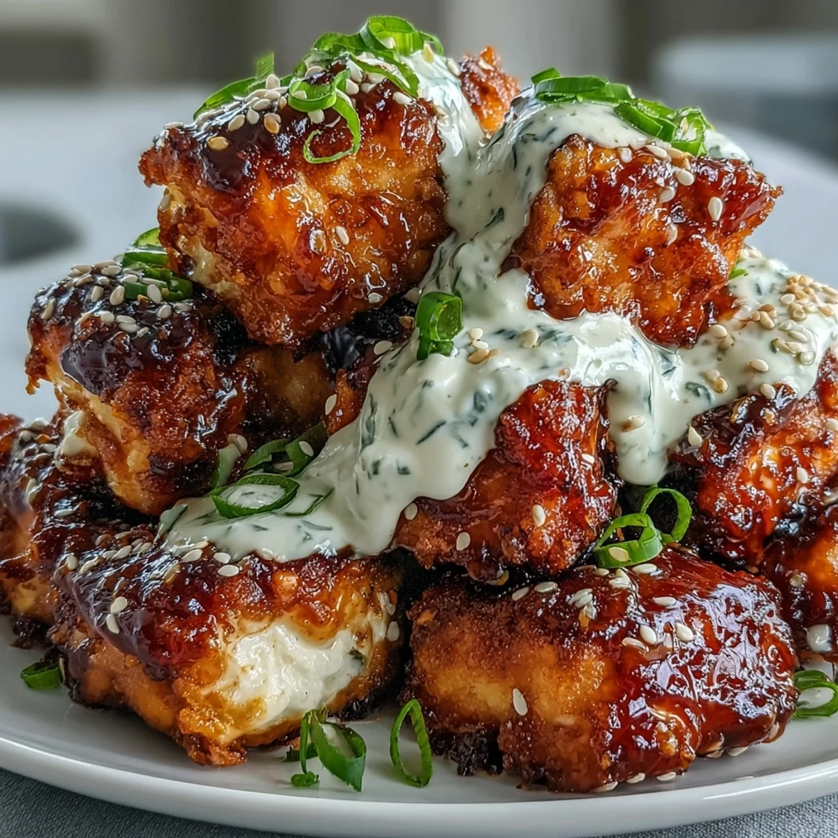 Crispy pan-seared Bang Bang Salmon Bites ready to eat, paired with steamed rice for a satisfying weeknight dinner.