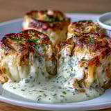 Freshly baked tortilla bombs filled with crab, shrimp, and melted cheese, served hot from the oven.