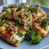 A close-up of Ranch Chicken & Broccoli Sheet Pan Melt shows juicy chicken breasts and crisp broccoli, perfect for an easy weeknight dinner.