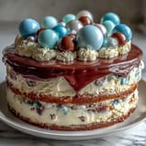 Simple Graduation Cake with balloon toppers: two-tier vanilla sponge, creamy buttercream, festive balloons—perfect for celebrating graduates!