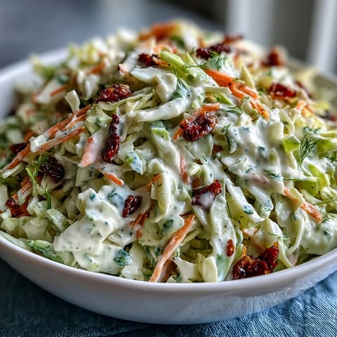 Crisp shredded cabbage and julienned carrots mixed with Coleslaw With Creamy Dressing, served chilled for a refreshing barbecue side dish.