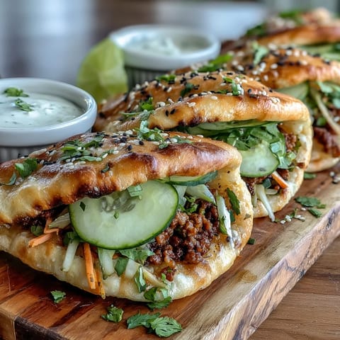 Korean Turkey Stuffed Naan Pockets