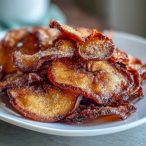 Thinly sliced apples sprinkled with cinnamon sugar, air-fried until golden and irresistibly crunchy.