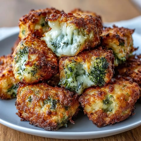 Crispy, golden air fryer broccoli tots loaded with sharp cheddar cheese and baked to perfection for a healthy snack.  