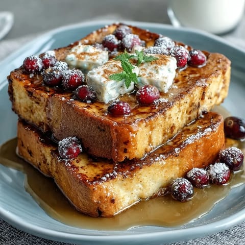 A golden sourdough French toast bake with fresh blueberries and bright lemon zest, baked to perfection for a cozy brunch centerpiece.  
