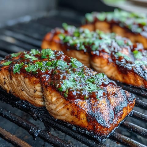 Grilled Salmon Strawberry Salsa