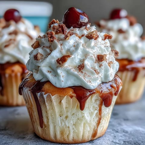 Fluffy cupcakes soaked in three milks and topped with whipped cream, garnished with fresh berries and a sprinkle of cinnamon.