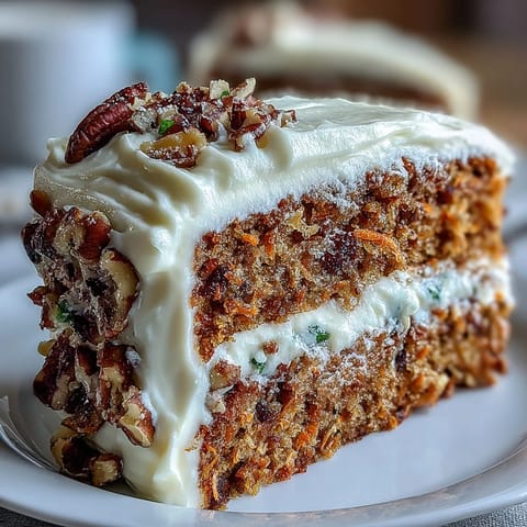 Easter dessert table showcasing a decadent carrot cake, light pavlova, and tart lemon confection.