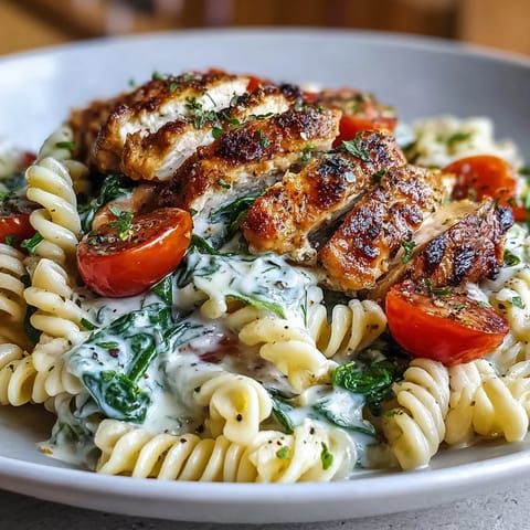 A vibrant high protein pasta bowl, creamy from cottage cheese and ready to enjoy.