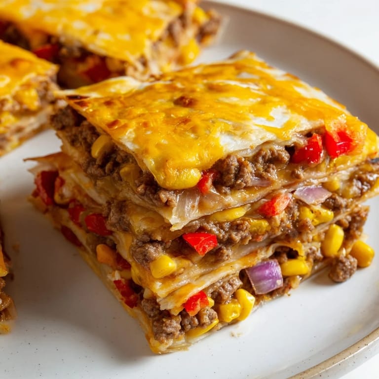 A close-up shot of sheet pan quesadillas, overflowing with melted cheese and fresh, colorful toppings.