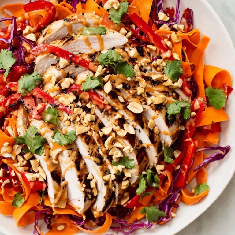Imagine the refreshing crunch: a bowl of Carrot Ribbon and Chicken Slaw bursting with Asian-inspired flavors.