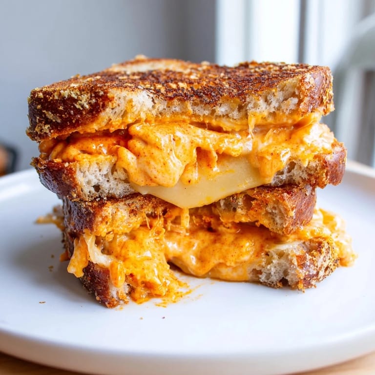 Indulge your senses with this flavorful Spiked Grilled Cheese: sourdough bread, oozing cheese, and a spicy kick.