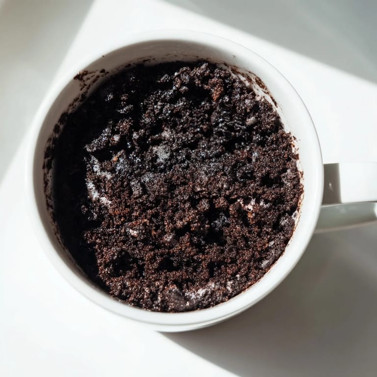 Steaming-hot Oreo Mug Cake with a fluffy texture, ideal for a sweet, late-night treat in minutes.