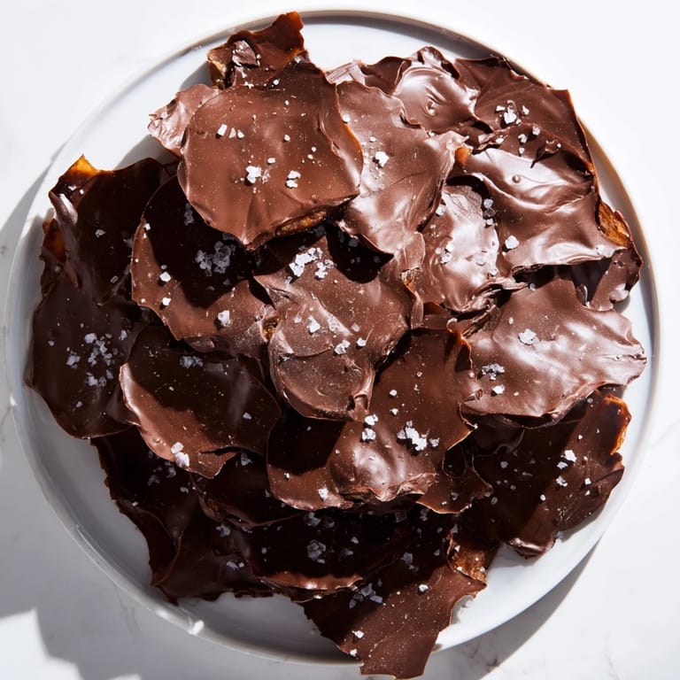 Golden salted chips are layered with dark chocolate for a sweet and salty Chocolate Potato Chip Bark.