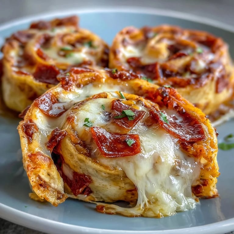 Spiral-cut Tortilla Pizza Rolls reveal melted mozzarella and pepperoni, plated alongside a small bowl of warm marinara for dipping.