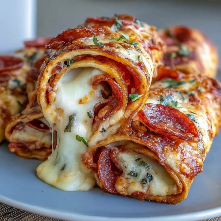Golden Tortilla Pizza Rolls on a rustic tray, showcasing crispy edges, bubbling cheese, and colorful bell peppers for an easy appetizer.