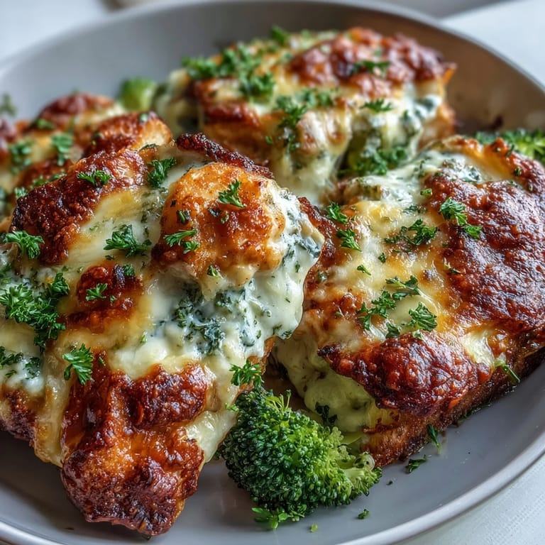 Ranch Chicken & Broccoli Sheet Pan Melt served hot with melted cheese and golden edges, ideal alongside rice or a fresh salad.