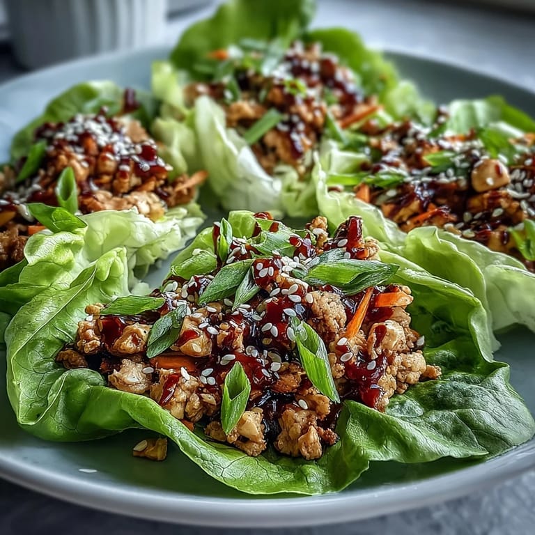 Fresh, crisp butter lettuce cups brimming with savory ground chicken and crunchy bell peppers, drizzled with glossy hoisin sauce for these Skinny Asian Chicken Lettuce Wraps.