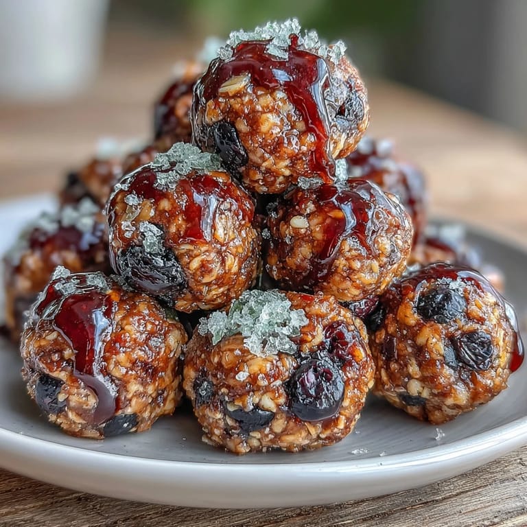 Chewy vegan energy bites bursting with lemon flavor and sweet blueberries, perfect for on-the-go snacking.