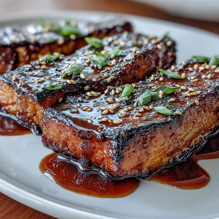 Golden-brown eggplant slices coated in sweet-salty miso glaze, garnished with cilantro for a Japanese-inspired vegan dish.  