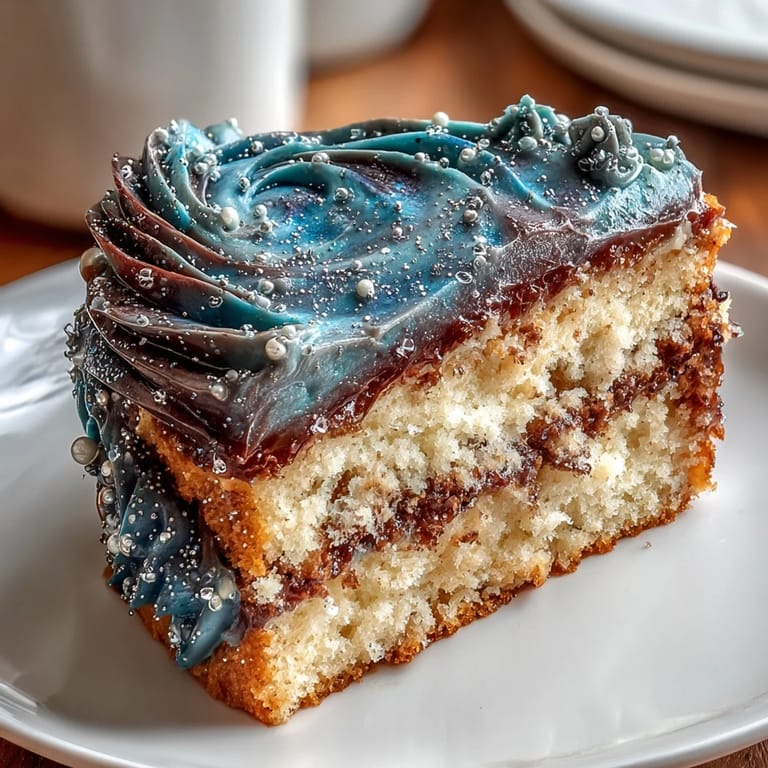 Celestial Pisces-Themed Galaxy Cake: a stunning, zodiac-inspired dessert with edible glitter, vibrant galaxy swirls, and soft vanilla sponge for dreamy celebrations.