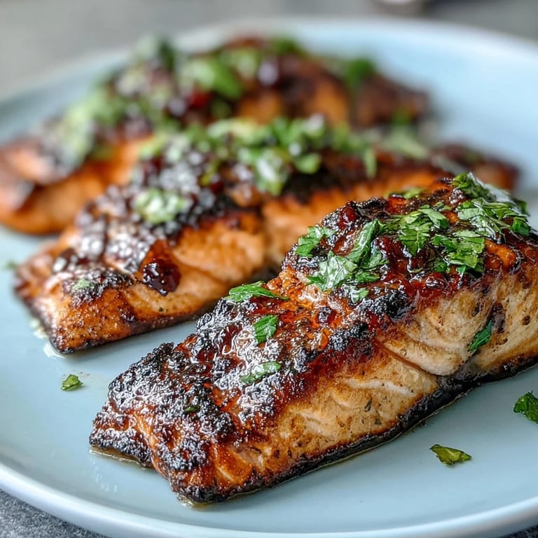 Juicy grilled salmon paired with zesty strawberry salsa, perfect for a light and colorful dinner.