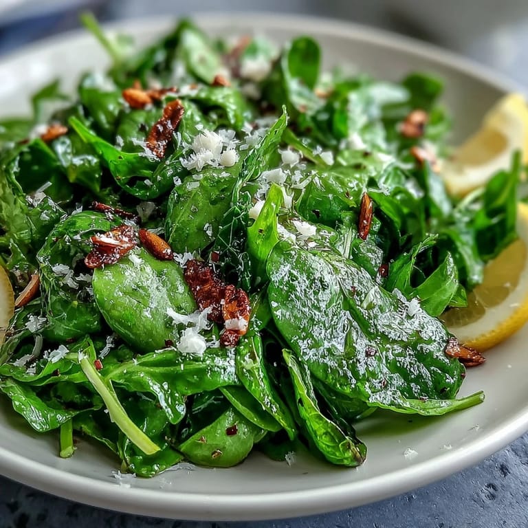 Crisp arugula leaves tossed in zesty lemon dressing, garnished with delicate Parmesan cheese curls.