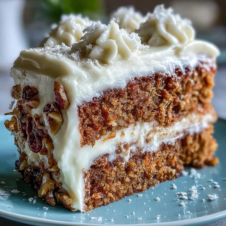 A vibrant Easter dessert table featuring fluffy carrot cake, fruit-topped pavlova, and tangy lemon tart.