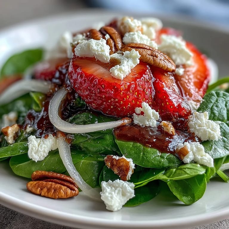 Easy Strawberry Spinach Spring Salad, a refreshing visual of fresh greens and berries.