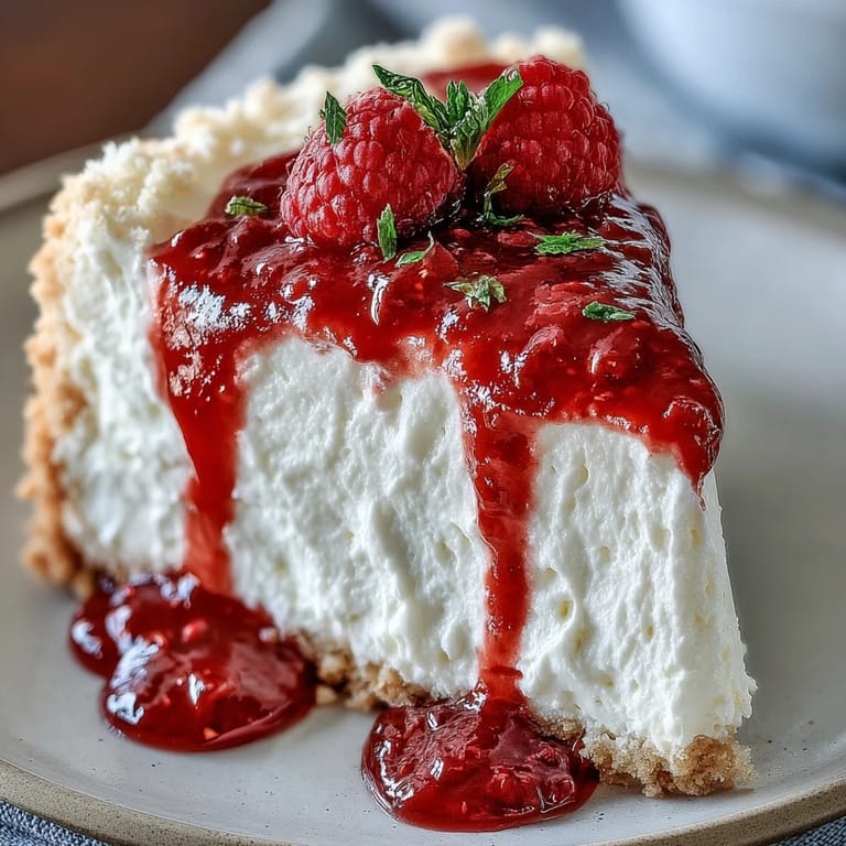 Decadent Mother's Day No-Bake Cheesecake, ready to be sliced.