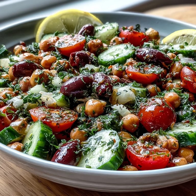 Fresh Mediterranean Chickpea Salad bursting with colorful veggies, perfect for lunch.