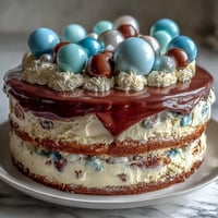 Simple Graduation Cake with balloon toppers: two-tier vanilla sponge, creamy buttercream, festive balloons—perfect for celebrating graduates!